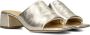 Ctwlk. Gouden leren slippers met blokhak Yellow Dames - Thumbnail 1