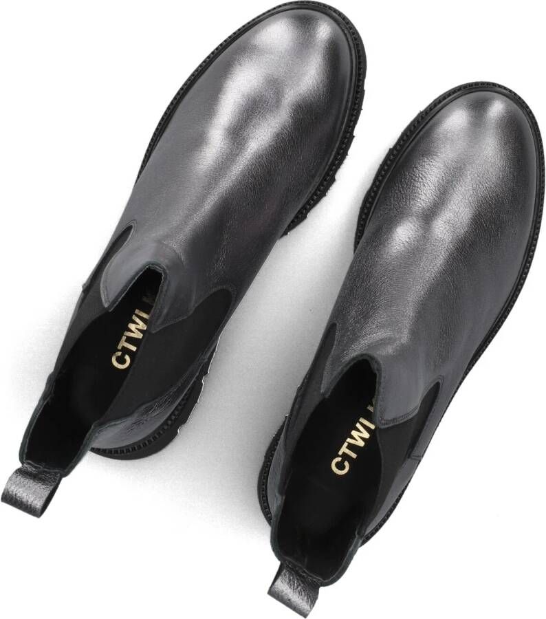 Ctwlk. Metallic Leren Chelsea Boots Felvis Black Dames