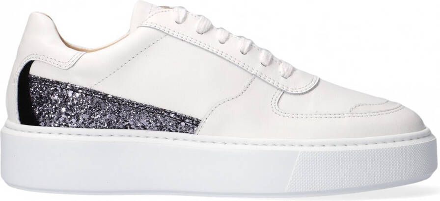 Deabused Witte Glitter Lage Top Sneakers White Dames