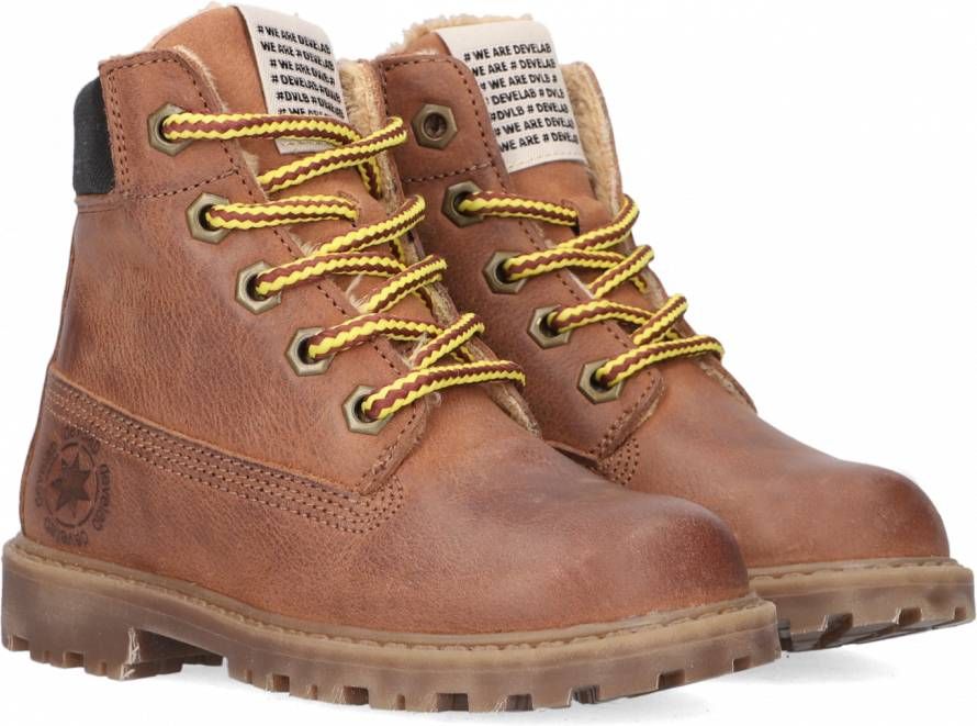 Develab 41073 Veterboots Laarzen Met Veters Jongens Cognac