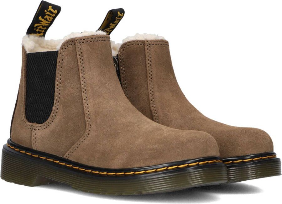 Dr. Martens 2976 Leonore gevoerde suède enkelboots dark khaki bronx