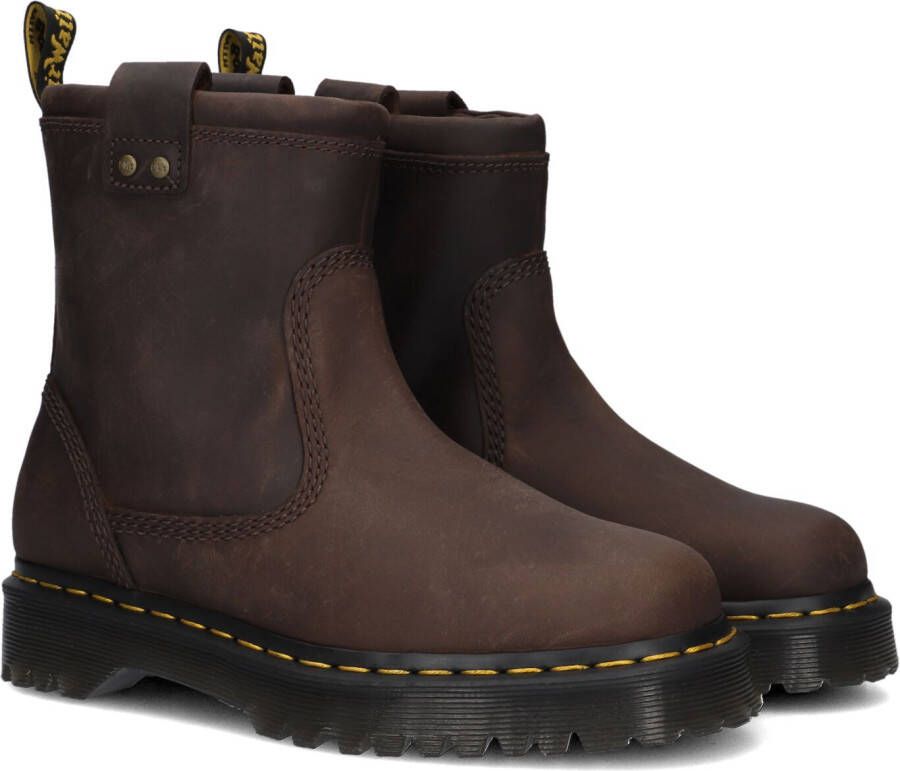 Dr. Martens Anistone Leren Bikerlaarzen Donkerbruin Brown Dames