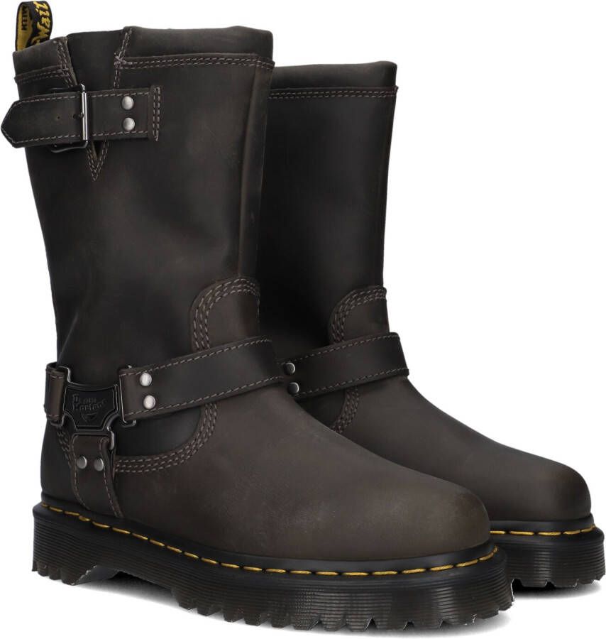 Dr. Martens Anistone Hi leren bikerboots grijs