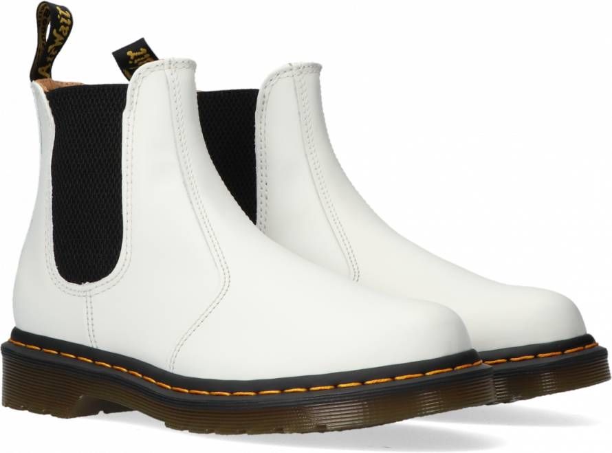 2976 leren chelsea discount boots met wit stiksel