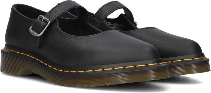 Dr. Martens Zwarte leren instappers met gesp Black Dames