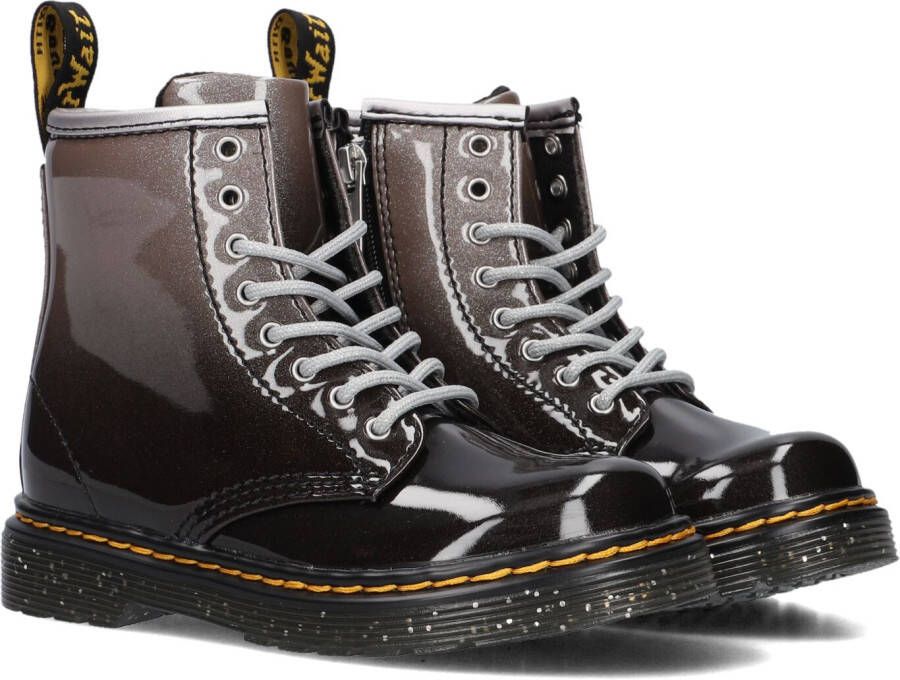 Dr. Martens 1460 Glitter J Kleuter Tiener lak veterboots zwart zilver