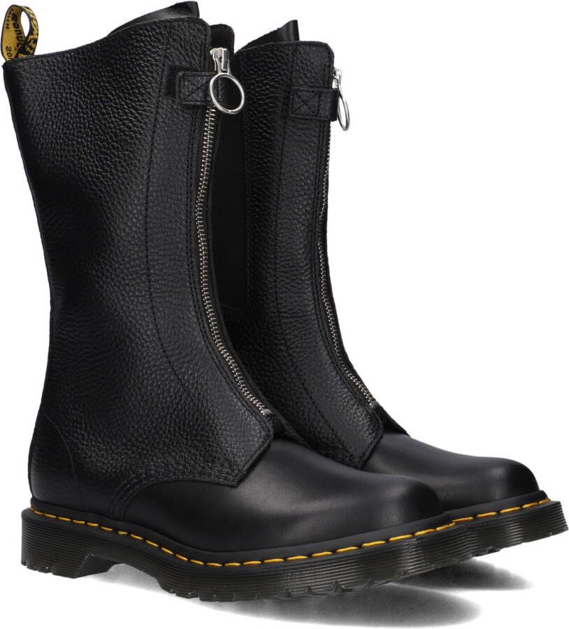 Dr. Martens Zwarte Front Zip Laarzen voor Vrouwen Black Dames