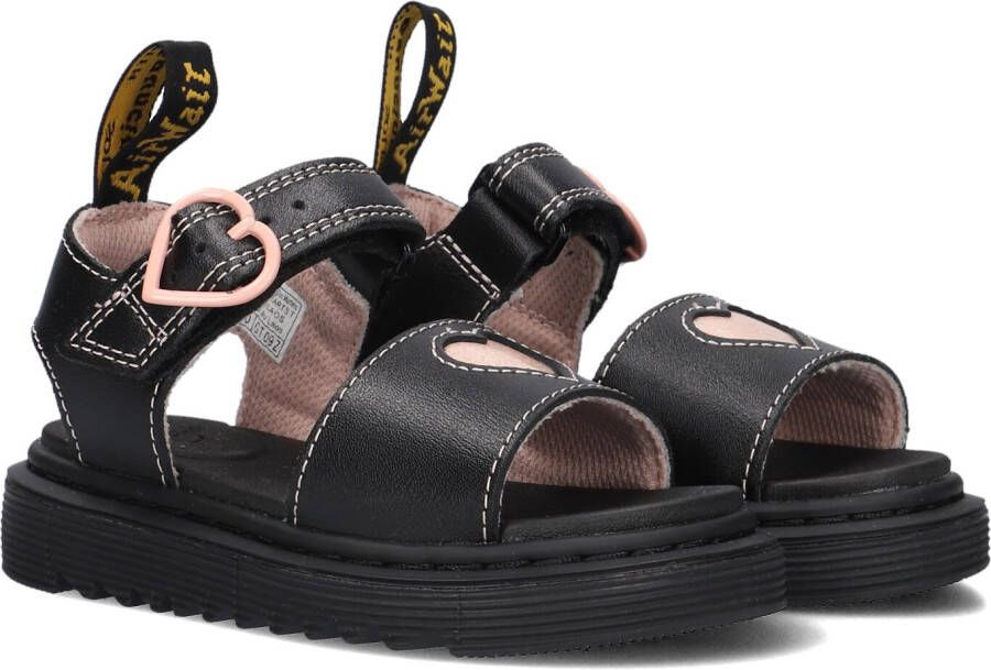 Dr. Martens Marlowe Hearts T leren sandalen Black + Powder Pink T Lamper