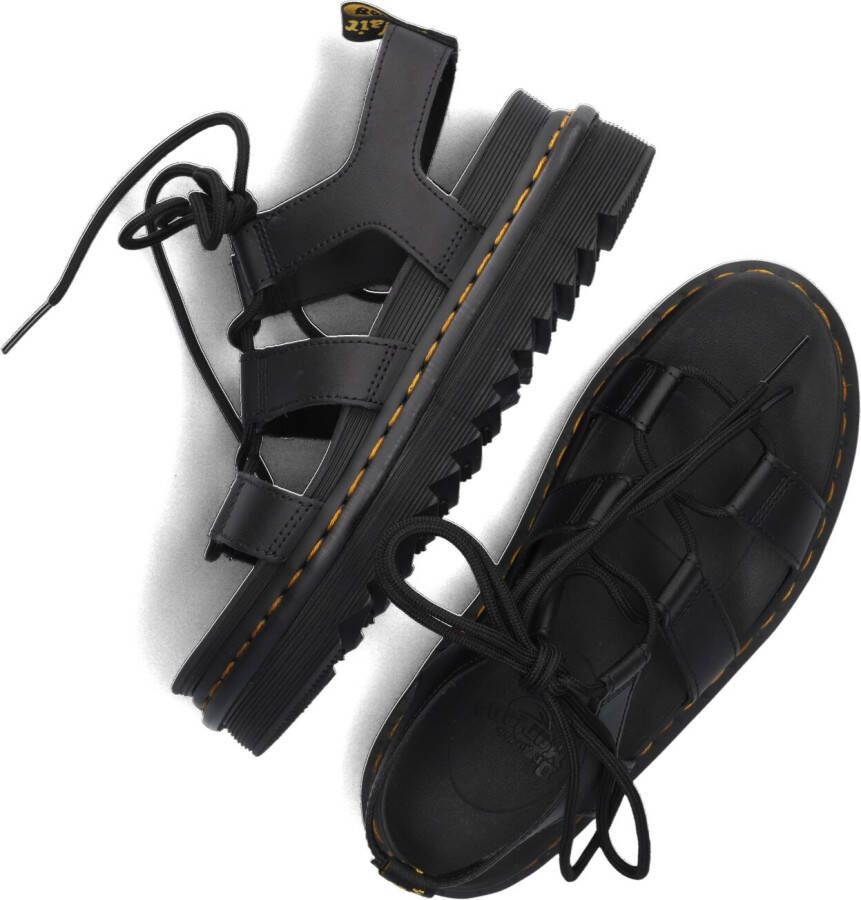 Dr. Martens Minimalistische leren sandalen met unieke veters en lichtgewicht EVA-zool Zwart Dames