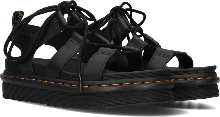 Dr. Martens Minimalistische leren sandalen met unieke veters en lichtgewicht EVA-zool Zwart Dames