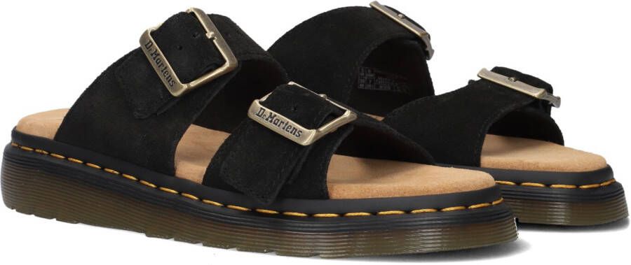 Dr. Martens Zwarte Platte Sandalen met Gespdetail