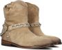 Elena Iachi Beige Bikerlaarzen met Western-accenten Beige Dames - Thumbnail 1