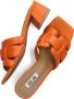 BiBi Lou Slippers Dames Sandalen Instappers Damesschoenen Leer Blokhak 761Z10VK Oranje - Thumbnail 5