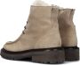 Bruin Tinten 3314 Veterboots Laarzen Met Veters Dames Beige - Thumbnail 3