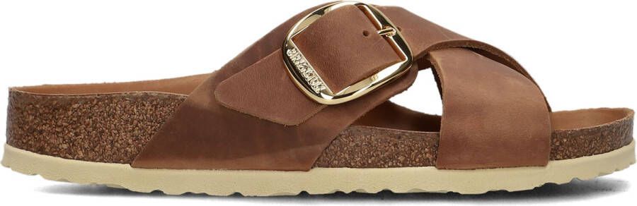 Birkenstock Cognac Slippers Siena Big Buckle