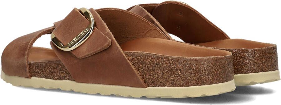 Birkenstock Cognac Slippers Siena Big Buckle