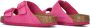 Birkenstock Roze Suède Kurk Sandalen Verstelbare Gesp Pink Dames - Thumbnail 5