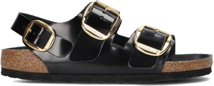 BIRKENSTOCK Zwarte Slippers Milano Big Buckle Dames