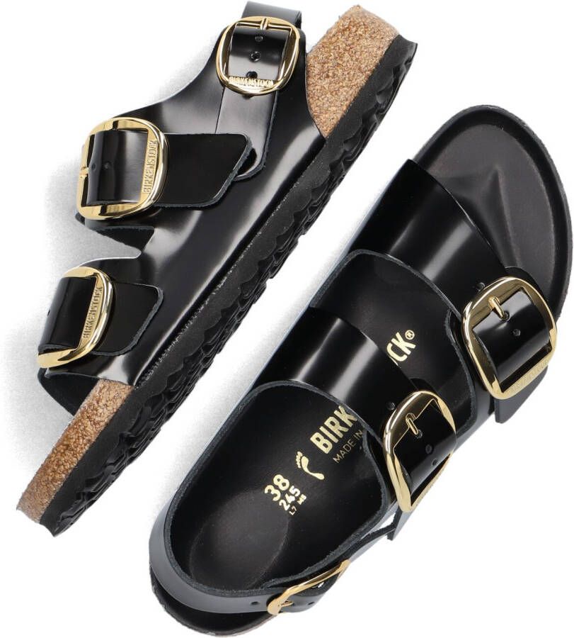 BIRKENSTOCK Zwarte Slippers Milano Big Buckle Dames