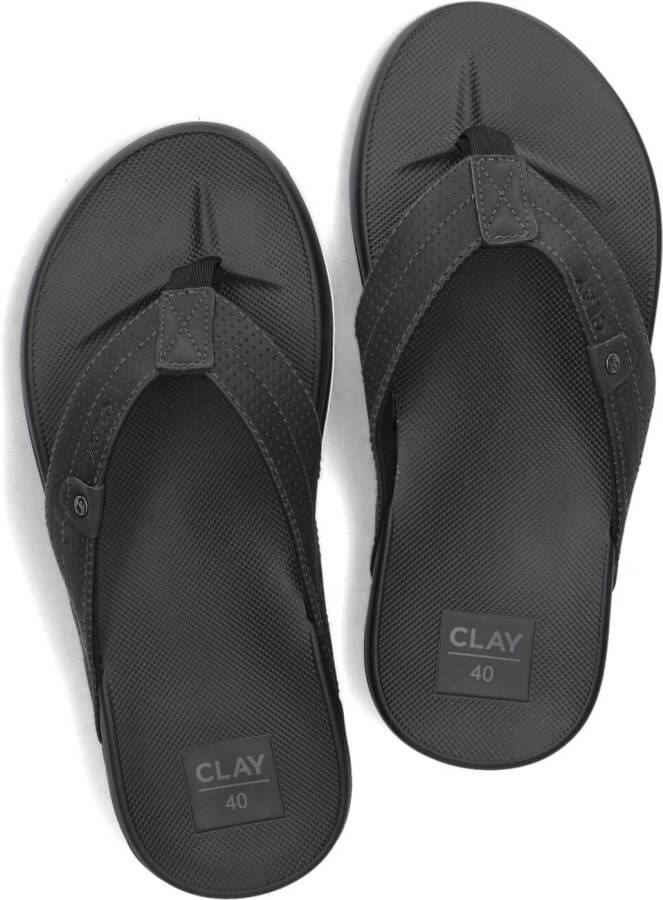 CLAY Zwarte Slippers 004