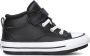 Converse Chuck Taylor Allstar Leather Zwart Klittenband Sneakers Jongens - Thumbnail 2