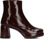 CTWLK Bambossa Enkellaarsjes Enkelboots met rits Dames Bruin - Thumbnail 4