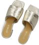 Ctwlk. Gouden leren slippers met blokhak Yellow Dames - Thumbnail 7