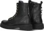 Develab Meisjes Zwarte Leren Veterboots Black Dames - Thumbnail 4