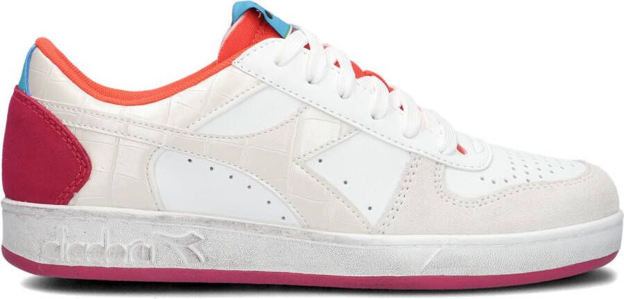 Diadora Witte Lage Sneakers Magic Basket Low Croco Woman