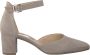 Gabor Beige Suède Pump met Enkelband Beige Dames - Thumbnail 4