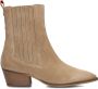 Haboob Beige Suède Enkellaarzen met Westerse Details Beige Dames - Thumbnail 3