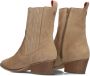 Haboob Beige Suède Enkellaarzen met Westerse Details Beige Dames - Thumbnail 4