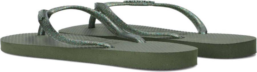 HAVAIANAS Groene Teenslippers Slim Logo Metallic