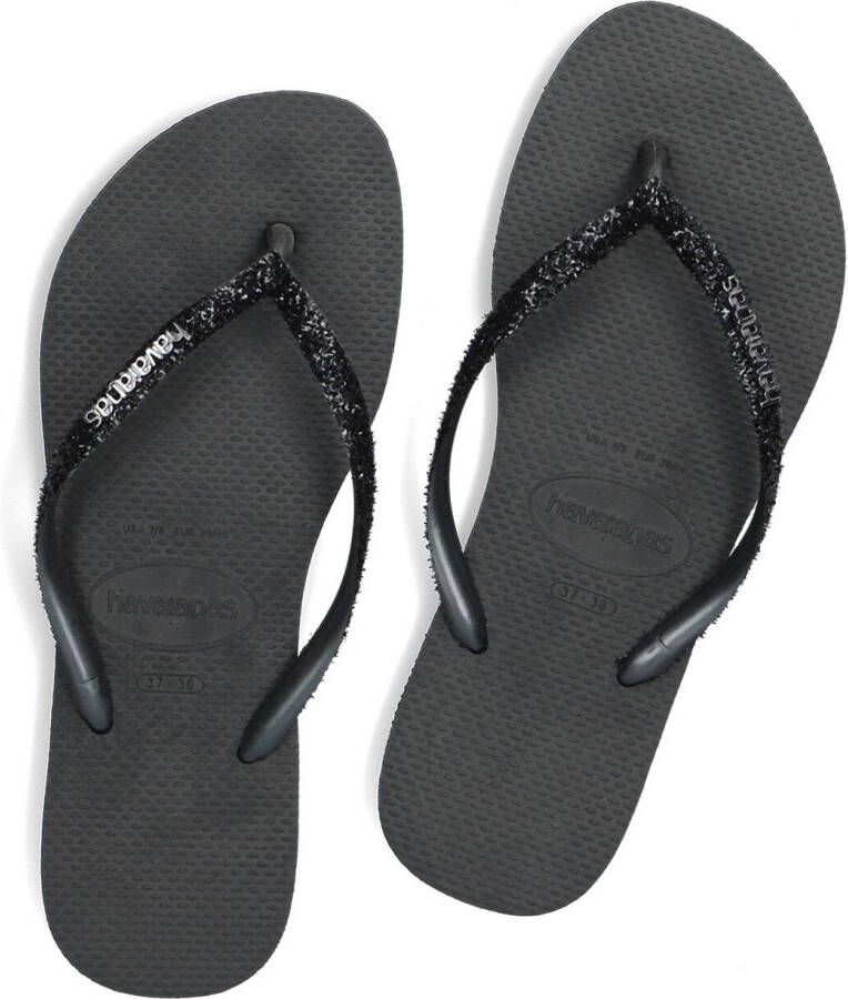 HAVAIANAS Zwarte Slippers Kids Slim Glitter Ii