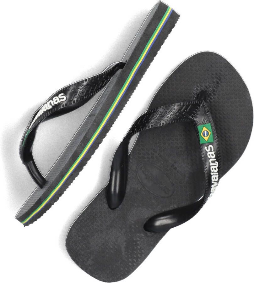 HAVAIANAS Zwarte Slippers Brasil Logo Kids