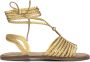 Inuovo Gouden Strappy Leren Sandalen Yellow Dames - Thumbnail 4