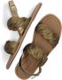 Inuovo Khaki Leren Gevlochten Sandalen Green Dames - Thumbnail 7