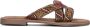 Lazamani Bruine Kralen Kruisband Slippers Brown Dames - Thumbnail 3