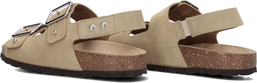 LINA LOCCHI Beige Slippers Sue Bio Sandaal 2 Gesp