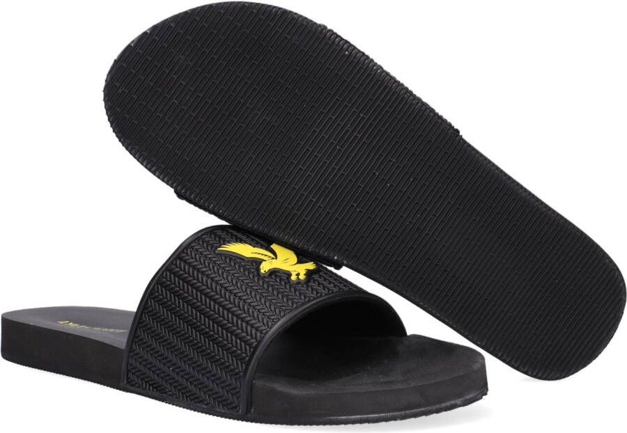 Lyle & Scott Zwarte Badslippers Easy Slide