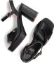 Mexx Zwarte Leren Sandalen Lauren Black Dames - Thumbnail 6