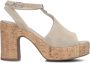 Nerogiardini Hoge Hak Suède Sandalen Beige Dames - Thumbnail 2