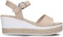 Nero Giardini 410650 Sandalen Met Sleehak Dames Beige - Thumbnail 2