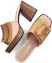 Noa Harmon Beige Combi Hakken Slippers Multicolor Dames - Thumbnail 7