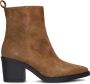 Notre-V 15636 Enkellaarsjes Enkelboots met rits Dames Cognac - Thumbnail 3