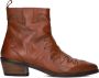 Notre-V 18060 Enkellaarsjes Enkelboots met rits Dames Cognac - Thumbnail 3