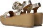 Vlechtwerk bruin Tinten Vlechtwerk 123095 Sandalen Dames Goud - Thumbnail 3