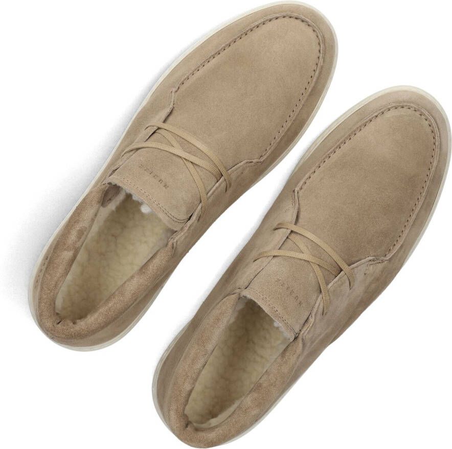 NUBIKK Taupe Veterschoenen Jiro Gio Fur