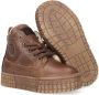 Bruin Tinten P2461 Hoge sneakers Leren Sneaker Jongens Bruin - Thumbnail 4