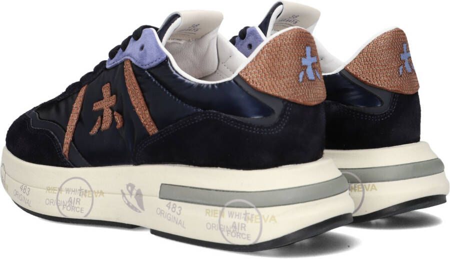 Premiata Blauwe Lage Sneakers Cassie